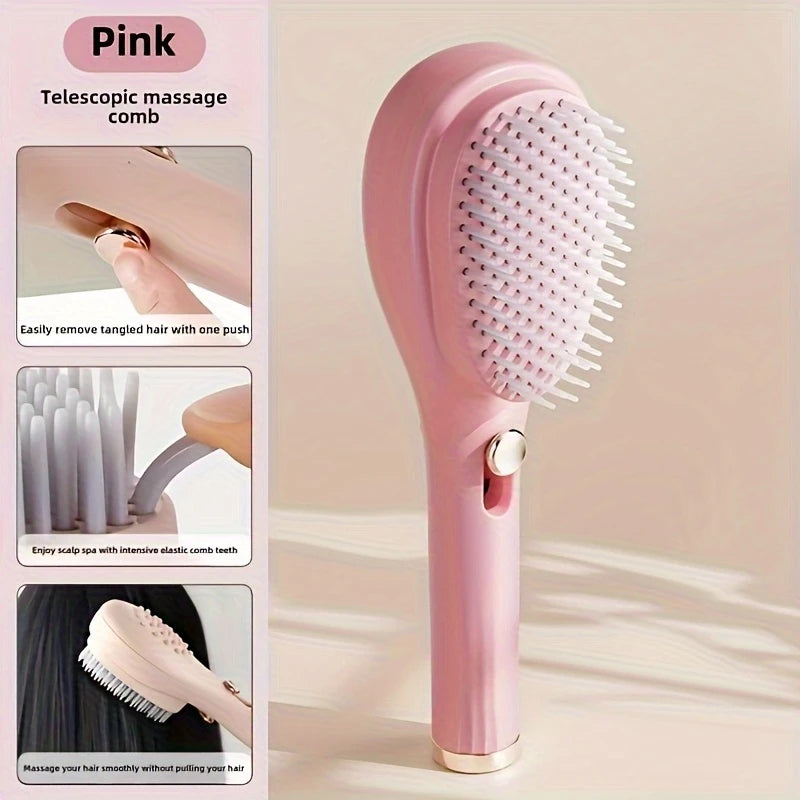 Retractable Self-Cleaning Hair Brush